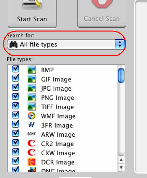 Select file Types